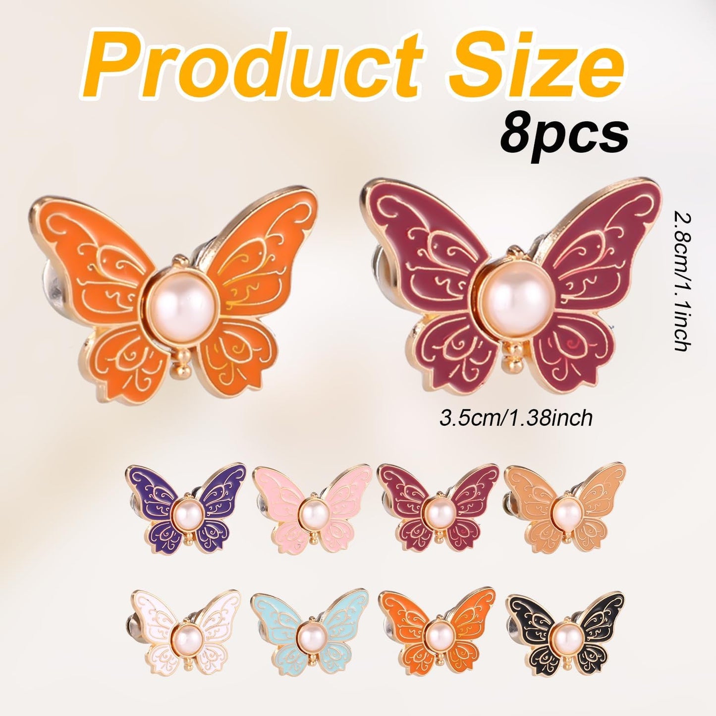 New Butterfly Pearl Brooch Pin Set for Women – Stylish Dress, Scarf & Hijab Accessory | Pack of 4, 8 & 12