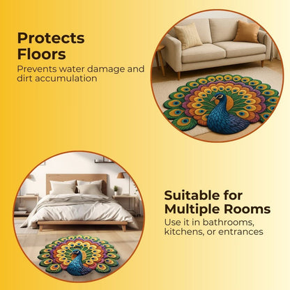 Imported 3D Peacock Mat Quick Dry Non Slip - Trending Item 🔥