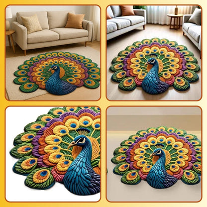 Imported 3D Peacock Mat Quick Dry Non Slip - Trending Item 🔥