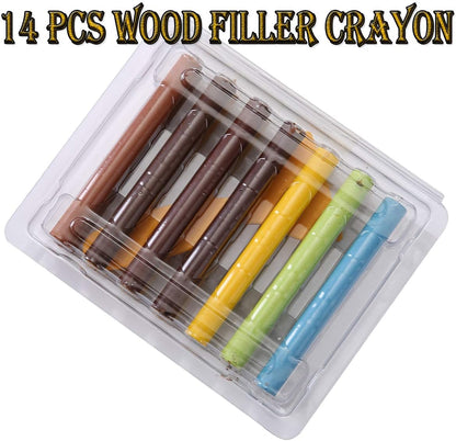 14 Colors Wood Filler Sticks with Scraper for Furniture, Floors, Tables