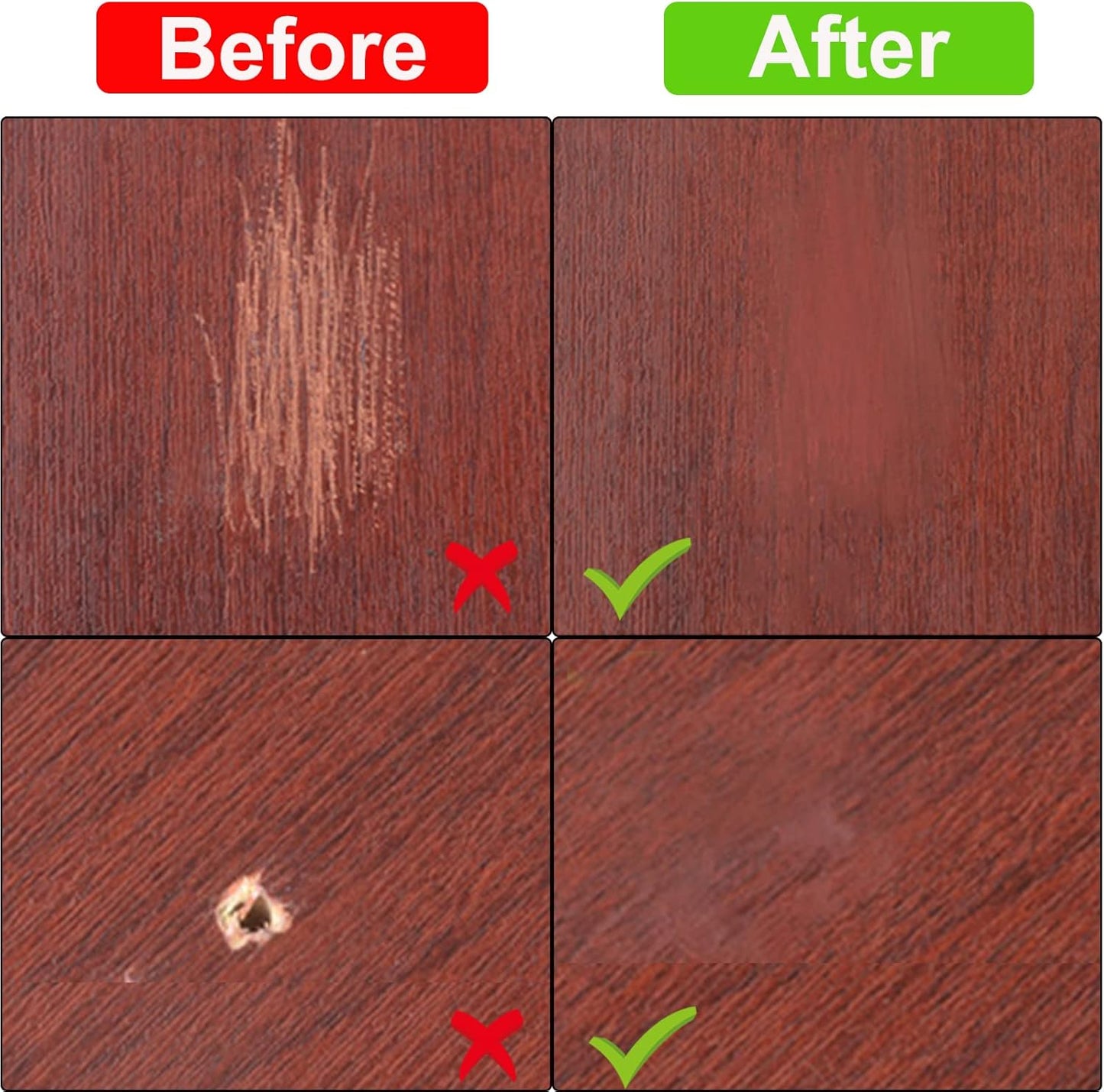 14 Colors Wood Filler Sticks with Scraper for Furniture, Floors, Tables