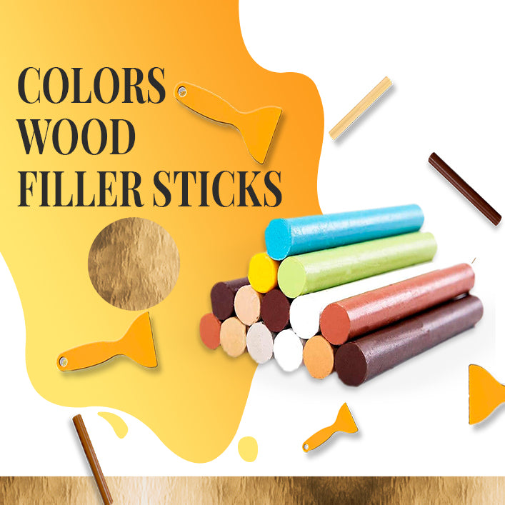 14 Colors Wood Filler Sticks with Scraper for Furniture, Floors, Tables