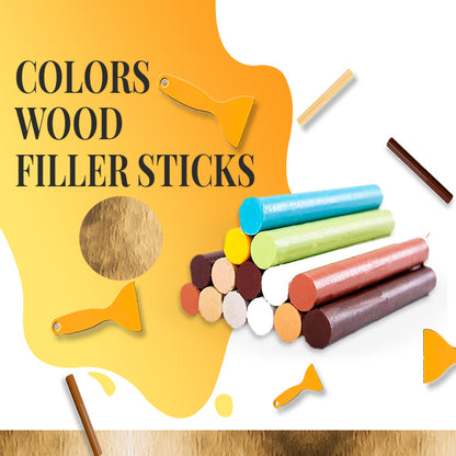 14 Colors Wood Filler Sticks with Scraper for Furniture, Floors, Tables
