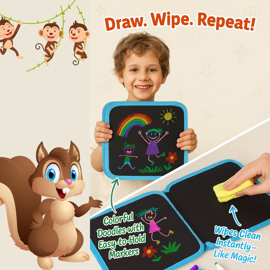 🎨DoodliBook🧑🏼‍🎨 - Erasable Doodle Book😍 Regular
