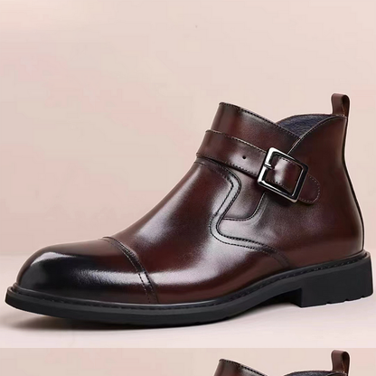 Cowhide Warm Business Dress Boots