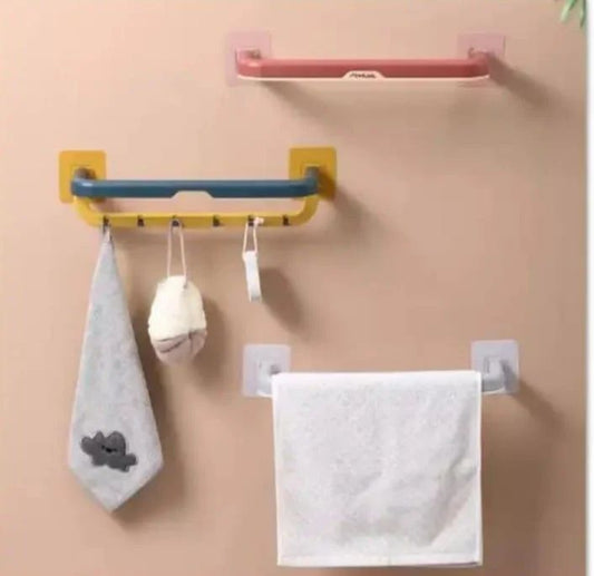 Double Layer Plastic Towel Rack with Hooks