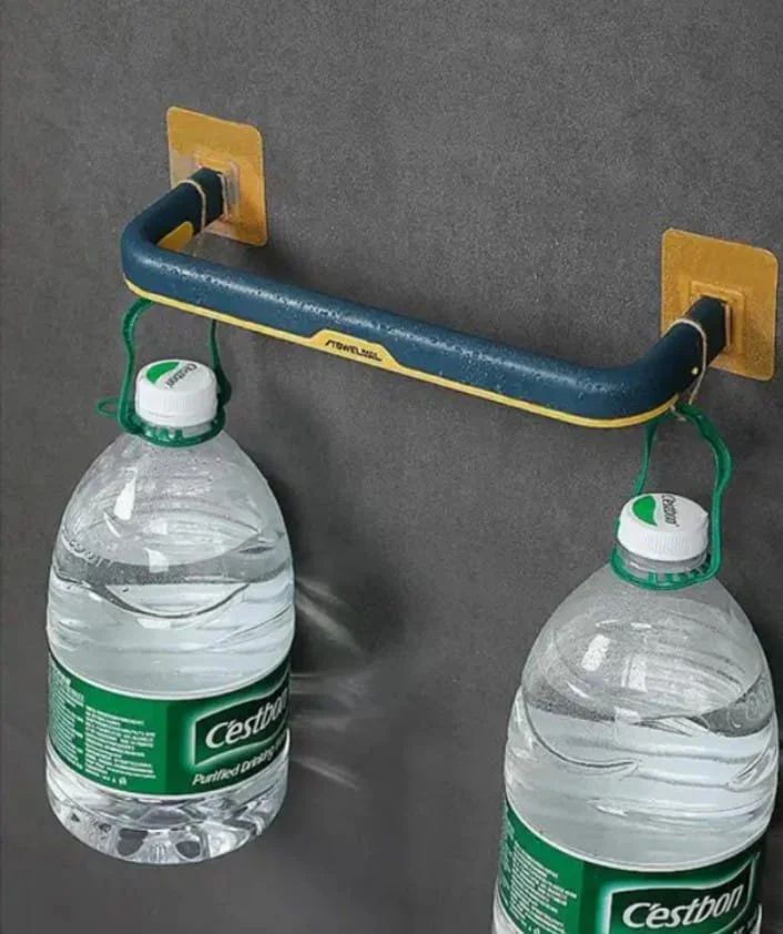 Double Layer Plastic Towel Rack with Hooks
